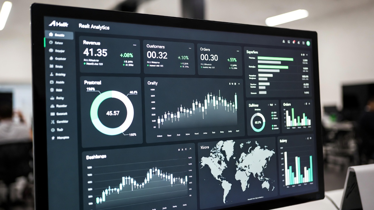 Real-time analytics dashboard with business metrics
